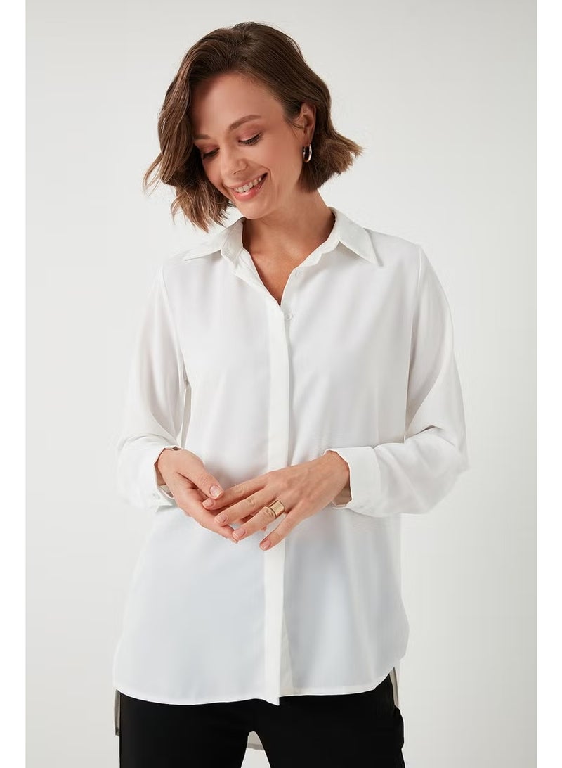 Lela Regular Fit Short Front Long Back Plain Shirt Women's Shirt 611GO020 - Image 4